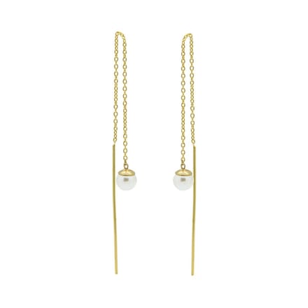 Karma Pull Through Doortrek Oorbellen Pearl Goud