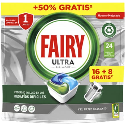 Dishwasher lozenges Fairy All in 1 Platinum Fresh (24 Units)