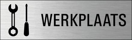 Werkplaats deurbordje met zelfklevende strip