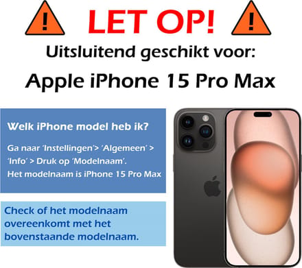 Screenprotector - Geschikt voor Apple iPhone 15 Pro Max - Full Cover - Gehard Glas - Beschermglas - Tempered Glass - Screen Protector