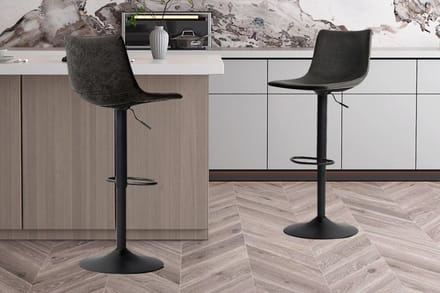 Barkruk 'Trevi' PU Zwart (2 stuks)