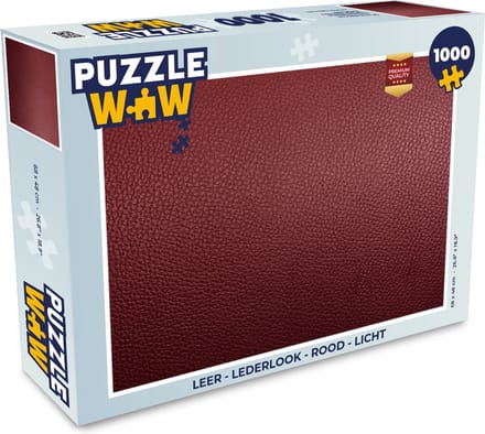 Puzzel Leer - Lederlook - Rood - Licht - Legpuzzel - Puzzel 1000 stukjes volwassenen