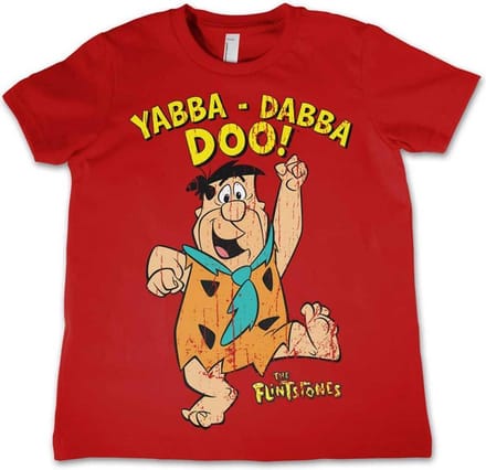 The Flintstones Kinder Tshirt -L- Yabba-Dabba-Doo Rood