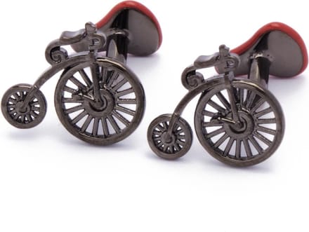 Manchetknopen - Eenwieler Fiets Velocipede Metaal en Rood