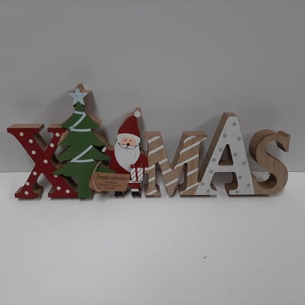 Kerst decoratie - Houten staande letters Xmas