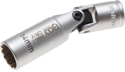 BGS Cardan bougiedop zeskant 3/8 14 mm