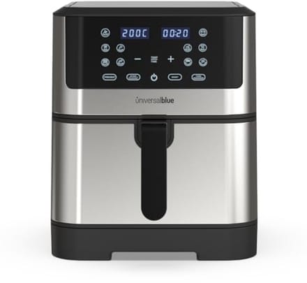 Luchtfriteuse 8 Liter met Timer en Touch-Bediening - Zwart en Roestvrij Staal