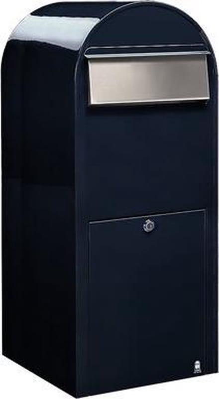 Brievenbus Bobi Jumbo Zwart Blauw / RVS Klep