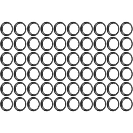 Lot de 60 anneaux d'espacement pour canne à pêche en silicone, 15 mm, noir black