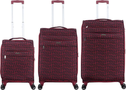 ELLE Couture Zachte Kofferset 3-delig - S/M/L - Rood - Rood / Set