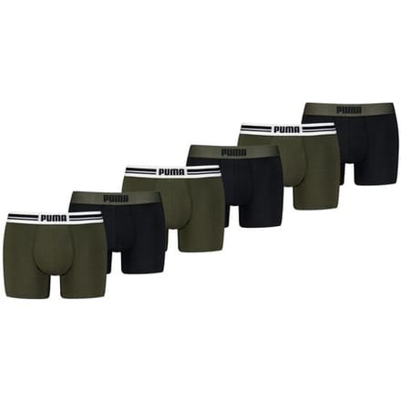Puma Boxershorts Everyday Placed Logo - 6 pack - Donkergroen - Heren Ondergoed - Maat M