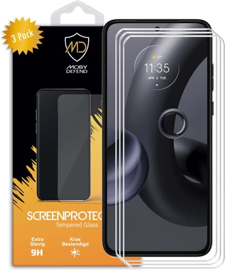 3-Pack MobyDefend Screenprotectors - Geschikt voor Motorola Edge 30 Neo - Case-Friendly Screensaver - Gehard Glas