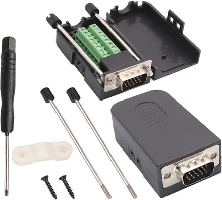VGA D-SUB 15 Pin Terminal Block Adapter – 2-Pack