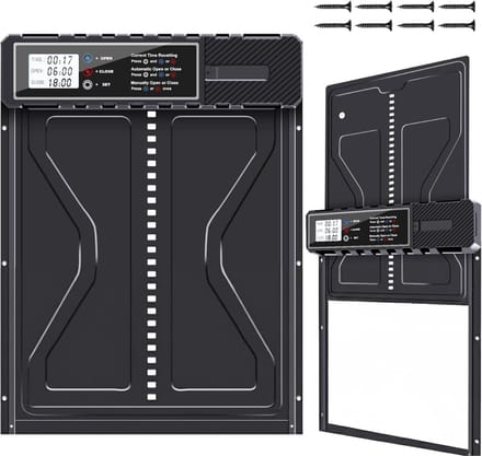 VH Supplies® Automatisch Kippenluik - Kippendeur - Chickenguard - Zwart