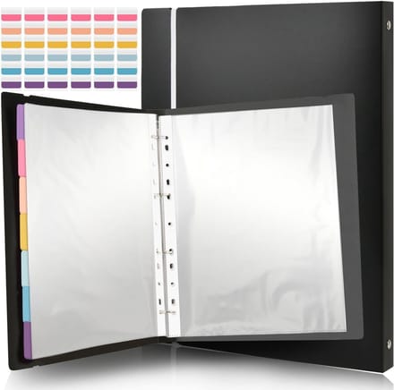 Documentenmap A4 met 50 Geperforeerde Enveloppen en Gekleurde Indexstickers