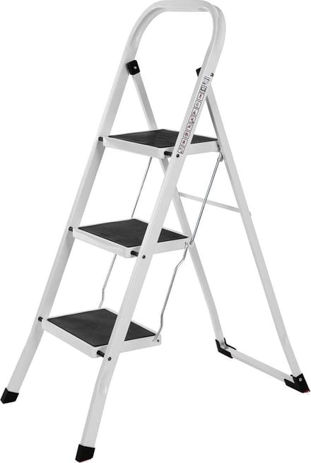 ladder - Huis ladder - Keukentrap - Huishoudtrap - Vouwladder - Wit
