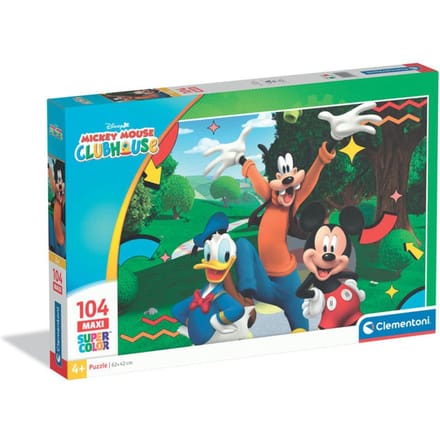 Clementoni - Mickey Mouse - Puzzles 104 Pieces - Maxi Super Color - Puzzle enfant - Des 4 ans - 45x62cm