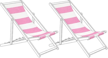 ANZIO/AVELLINO - Set van 2 hoezen - Strepen/Roze - Polyester