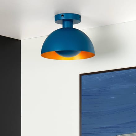 Lucide SIEMON - Plafonnière (Plafondlamp) - Ø 25 cm - 1xE27 - Blauw