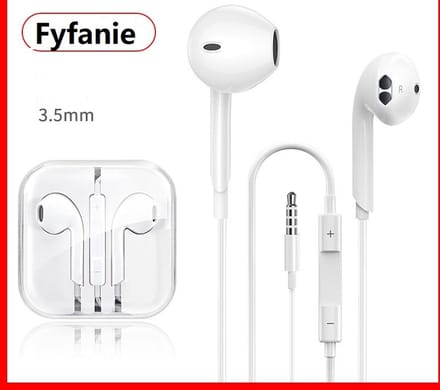 Stereo earphones - 3,5mm plug -Oortje met Microfoon- In-Earphone 3.5mm Jack Aux - Wit