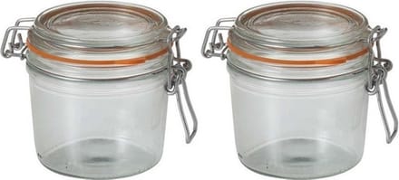Le Parfait Voorraad/weckpot - 2x - glas - transparant - 10 x 8,5 cm - 350 ml