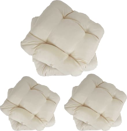 Set van 6 zitkussens Dublin, stoelkussens 41x38x8cm ~ crème