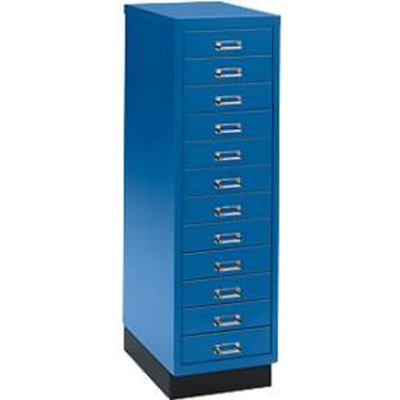 Ladekast A4, met 12 schuifladen, 940 mm hoog, gentiaanblauw