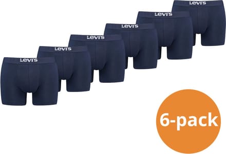 Levi's Boxershorts Heren - 6-pack Solid Navy - Donkerblauwe Boxershorts - Maat XXL