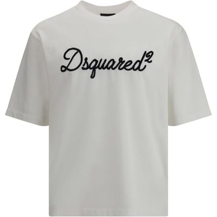 Dsquared2 t-shirt wit man logo geborduurd