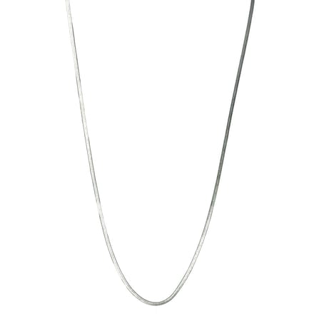 Platte Ketting Herringbone – Edelstaal – Zilverkleurig – Breedte 2 mm - Lengte 41 cm
