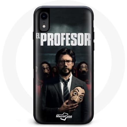 Masque - La Casa De Papel - Professeur - Noir - Pour IPhone XR - Modèle IPhone XR