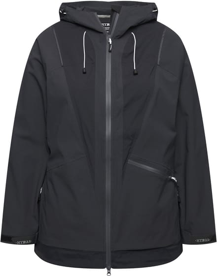 Ulla Popken - Dames - Functionele jas waterdicht 2-wegrits reflector - Zwart - Maat 46+