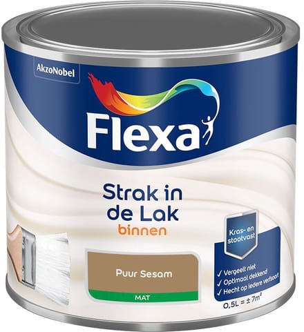 Flexa - Strak In De Lak Binnenlak Mat - Puur Sesam - Mengverf - 500 Ml
