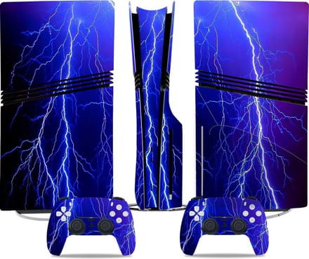 PS5 Pro Disc Edition Console Skins - Thunder (Let op, alleen geschikt voor PlayStation 5 Pro Disc Edition) - 1 console skin + 2 controller skins