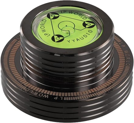 Platenspeler Stabilisator - Draaitafel Gewichtsklem - Verbeter Geluidskwaliteit - Ingebouwde Waterpas - 50Hz - Zwart