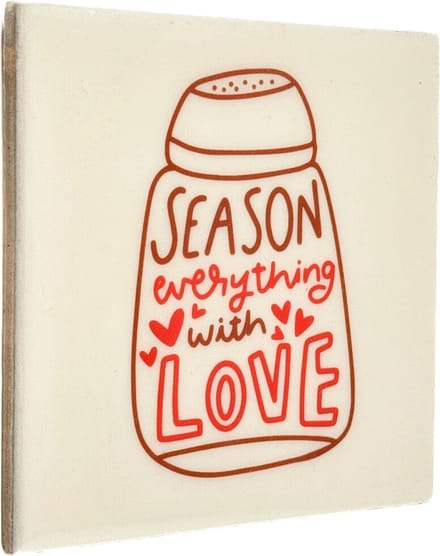 Tegeltje - Season everything with love - Cadeau - Kado - Brievenbuscadeau