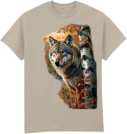 Forest Wolf Portrait The Coloured House T-shirt M