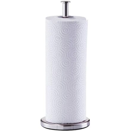 Zeller Keukenrolhouder - rond - zilver - RVS - 13x32 cm