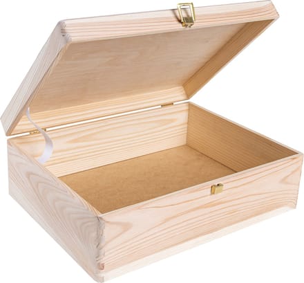 Creative Deco Grote Houten Doos Opbergdoos | 40 x 30 x 14 cm | met Deksel