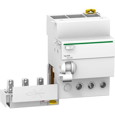 Schneider Acti9 Vigi iC60 Differentieelblok 3P 63A 30mA Type AC 400/415V – Grijs – 91x63x73,5mm