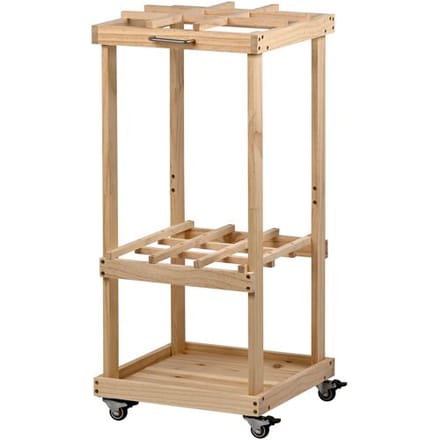 DOBAR Houten tuingereedschaphouder met wielen