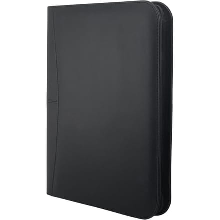 Bisofice Business Padfolio A4 PU lederen portfolio-organizer met ritssluiting voor sollicitatie-cv-document zwart