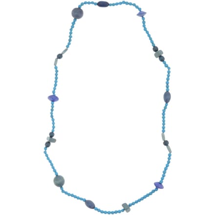 Behave – Ketting – Houten kralen – Blauw;Grijs – 90 cm – Boho Chic