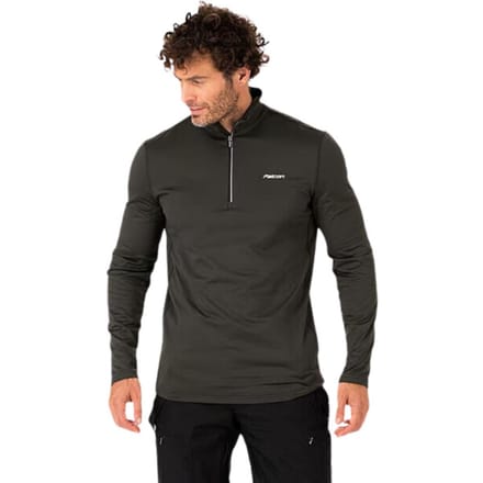 Falcon Haller Skipully - Wintersportpully Voor Heren - 1/2 Zip - Zwart/Olive - M