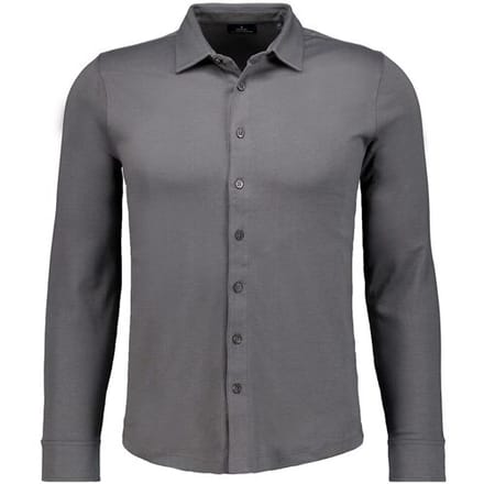 Ragman Overhemd Uni Color Pima Cotton Jersey Kent Leisteen / male