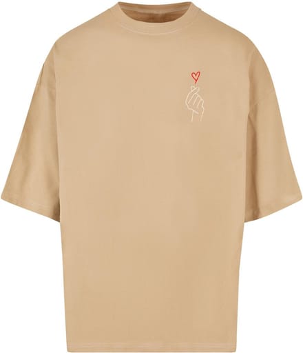 Merchcode - K Heart Huge Heren T-shirt - XXL - Beige