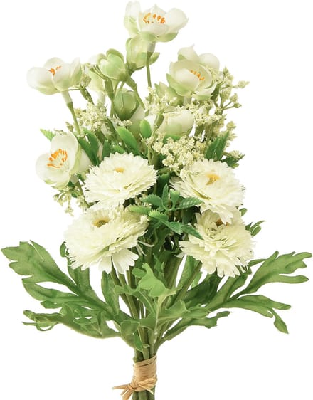 Kunstbloem decoratief boeket Jasmijn Bellis 30cm kunstmatig voor tafel