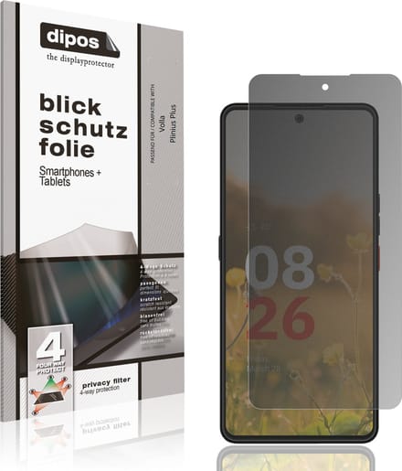dipos – Matte Privacy Screenprotector geschikt voor Volla Plinius Plus | Anti-Spy Beschermfolie