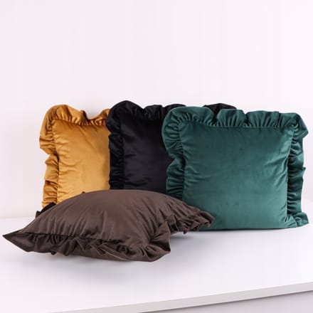 Decoratieve Kussensloop Velvet met Ruche 40x40 cm - Diverse Kleuren