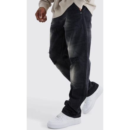 Relaxte Rigid Dirty Wash Carpenter Jeans | Washed Black | Size 30R
